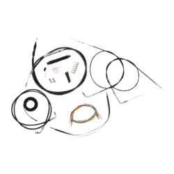 PartzBiz HD DS06101259 - La Choppers Complete Black Vnyl Cable Kit Beach Bar Harley 96-06 FLSTC/N/F  | LA-8100KT2A-04B
