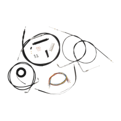 PartzBiz HD DS06101313 - La Choppers Complete Black Vnyl Cable Line 15"-17" Kit Harley 00-06 FXST/B/C  | LA-8130KT2-16B