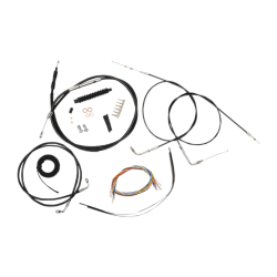 PartzBiz HD DS06101325 - La Choppers Complete Black Vnyl Cable Line 15"-17" Kit Harley 07-10 FXST/B/C  | LA-8140KT2-16B