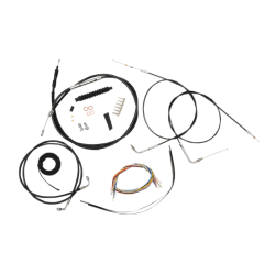 PartzBiz HD DS06101327 - La Choppers Complete Black Vnyl Cable Line 18"-20" Kit Harley 07-10 FXST/B/C  | LA-8140KT2-19B