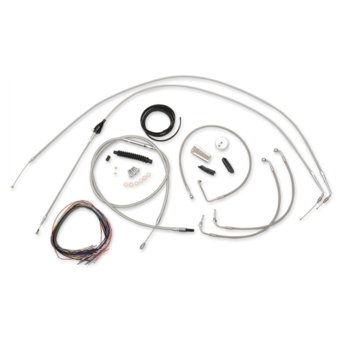 PartzBiz HD: 4411371-La Choppers Complete Stainless Cable Line 18"-20" Kit Harley 96-06 FLHR FLTR | LA-8006KT2A-19