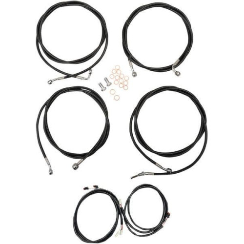 PartzBiz HD: 4411255-LA Choppers Plug Play Cable Wire Kit 18-20 Ape Hanger ABS Black Harley Touring 17-Up