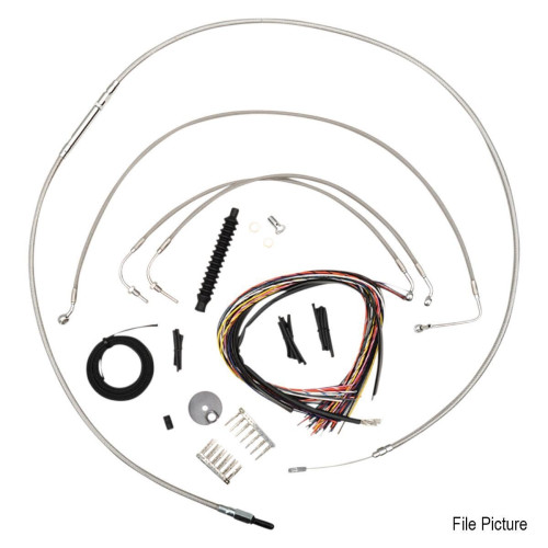PartzBiz HD: 4411229-La Choppers Stainless Complete Cable Brake Line Kit 18-20 Bar Harley Softail 18-Up PartzBiz HD: 4411229-La Choppers Stainless Complete Cable Brake Line Kit 18-20 Bar Harley Softail 18-Up