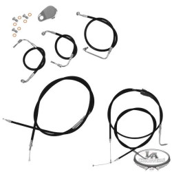 PartzBiz HD LA-BK-FLHT-96-07 - La Choppers Stock and Extended Black Cable Kits for Harley Davidson 96-07 FLHTC/CU FLHX | PartzBiz HD LA-BK-FLHT-96-07 - La Choppers Stock and Extended Black Cable Kits for Harley Davidson 96-07 FLHTC/CU FLHX |