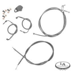 PartzBiz HD LA-SS-FL-ABS - La Choppers Stock and Extended Stainless Cable Kits for Harley Davidson Touring Models FLH; FLHR with ABS | PartzBiz HD LA-SS-FL-ABS - La Choppers Stock and Extended Stainless Cable Kits for Harley Davidson Touring Models FLH; FLHR with ABS |