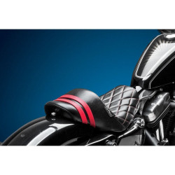 PartzBiz HD LPLK-416DMRED - Le Pera Stubs Spoiler Seat W/Red Stripes and Diamond 4 Harley 04-06/10-22 XL Models | LK-416DMRED PartzBiz HD LPLK-416DMRED - Le Pera Stubs Spoiler Seat W/Red Stripes and Diamond 4 Harley 04-06/10-22 XL Models | LK-416DMRED