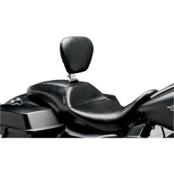 PartzBiz HD LPLK-987BR - Le Pera Outcast Smooth Black Seat W/ Driver Backrest for Harley Touring 08-15 | Le Pera PartzBiz HD LPLK-987BR - Le Pera Outcast Smooth Black Seat W/ Driver Backrest for Harley Touring 08-15 | Le Pera