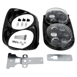 PartzBiz HD EP-7183 - LED Headlight w/ Halo Dual Projector Daymaker Style 04-13 Harley Road Glide FLTR PartzBiz HD EP-7183 - LED Headlight w/ Halo Dual Projector Daymaker Style 04-13 Harley Road Glide FLTR
