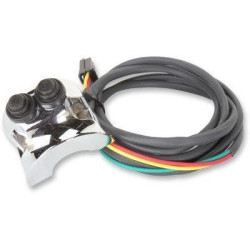 PartzBiz HD DS06160207 - Legend Chrome 1" Handlebar Mounted Air Ride Controller Switch Harley Deutsch Pin | 0616-0207