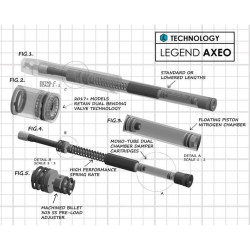 PartzBiz HD DS04140518 - Legend AXEO Performance Lowered Fork Suspension Mono Tube Cartridge 14-16 Trike | 0414-0518
