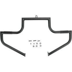 PartzBiz HD DS16240181 - Lindby ด้านหน้าแบนสีดำ Linbar เครื่องยนต์ทางหลวงบาร์ Harley FLH/R/T/X 97-18 FB102-1/09