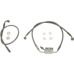 PartzBiz HD DS17415870 - Drag Black Vinyl Extended Length Front Brake Line Harley 14-15 W/ABS Plus 12 - 1741-4000