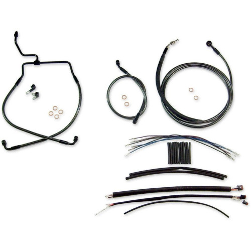 PartzBiz HD: 4410230-Magnum Black Pearl Complete 12"-14" Handlebar Installation Kit 14-15 FLHR No ABS | 487471 PartzBiz HD: 4410230-Magnum Black Pearl Complete 12"-14" Handlebar Installation Kit 14-15 FLHR No ABS | 487471