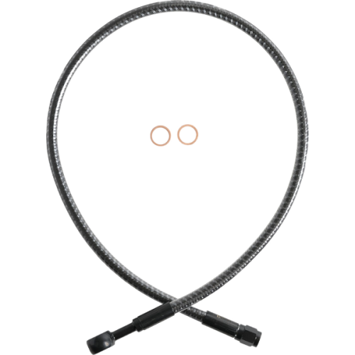 PartzBiz HD: 4410001-Magnum KARBONFIBR 25" Front Upper Brake Line Kit 180 Deg ABS Harley & Custom PartzBiz HD: 4410001-Magnum KARBONFIBR 25" Front Upper Brake Line Kit 180 Deg ABS Harley & Custom