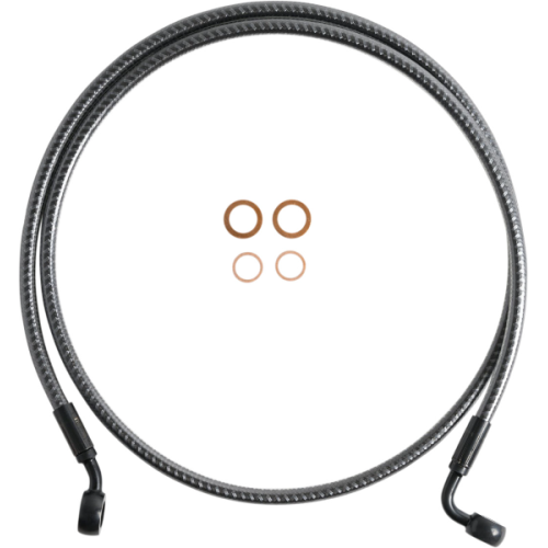 PartzBiz HD: 4409968-Magnum KARBONFIBR 44" EZ-Align Brake Line 35 90 Degree Harley Softail 00-14 PartzBiz HD: 4409968-Magnum KARBONFIBR 44" EZ-Align Brake Line 35 90 Degree Harley Softail 00-14
