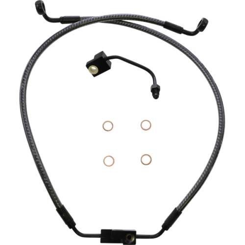 PartzBiz HD: 4409935-Magnum KARBONFIBR Lower Brake Line AN-3 ABS Single Disc Harley Dyna 12-17 PartzBiz HD: 4409935-Magnum KARBONFIBR Lower Brake Line AN-3 ABS Single Disc Harley Dyna 12-17