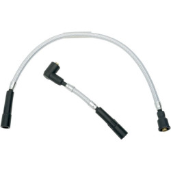 PartzBiz HD DS21040167 - Magnum 3044C Sterling Chromite II Braided Spark Plug Wires 08-16 Harley FXCW FXSB 2104-0167 21040167