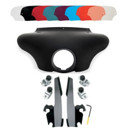 PartzBiz HD DS23300075|DS23200077|& Windshield - Memphis Shades Batwing Fairing Black Trigger Lock Mount Shield FXD FXDL 1200C | MEM7081 & MEB8967