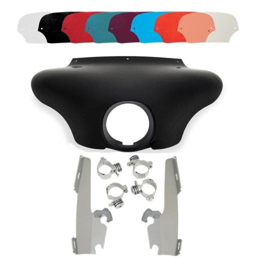 PartzBiz HD: 4409737-Memphis Shades Batwing Fairing Polished Trigger Lock Mount Shield FXD FXDL 1200C | MEM7081 & MEM8967