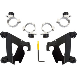 PartzBiz HD DS23200134 - Memphis Shades Black Trigger-Lock Mount Cafe Fairing Harley 883C 1200C 96-10 | MEB1997