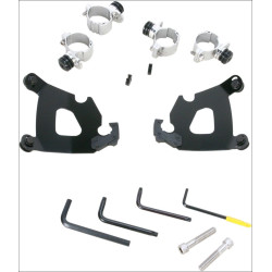 PartzBiz HD DS23200137 - Memphis Shades Black Trigger-Lock Mount Cafe Fairing Harley XL 48 1200X 10-15 | MEB1996