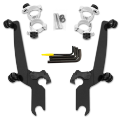 PartzBiz HD DS23200109 - Memphis Shades Fats Slim Windshield No Tool Trigger-Lock Kit Harley XL1200 10-15