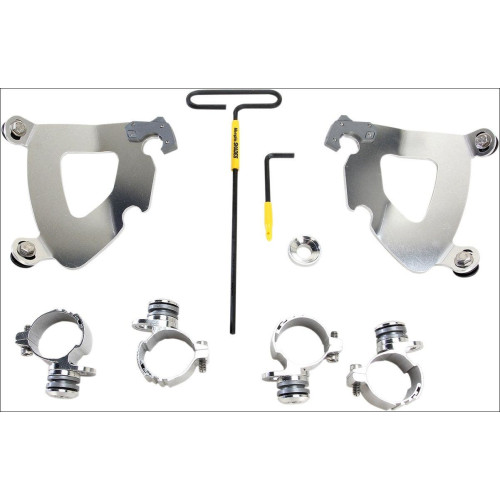 PartzBiz HD: 4409574-Memphis Shades Polished Trigger-Lock Mount Gauntlet Fairing Harley XL 11-15 883L | MEK2002