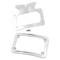 PartzBiz HD MU13122 - Mid USA 13122 Chrome Curved License Plate Frame OE 67900056 Harley FLH/T 06-09