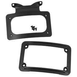 PartzBiz HD MU13123 - Mid USA 13123 Black Curved License Plate Frame OE 67900059 Harley FLH/T 06-09