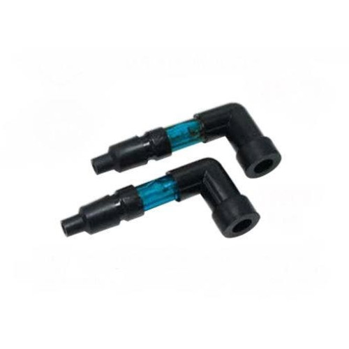 PartzBiz HD: 4409283-Mid USA 18905 Blue See-Through Spark Plug Covers 90¬∞ Boots Harley Engine Custom Motor Plug Wires Chopper Bobber Universal Best New Upgrade Performance