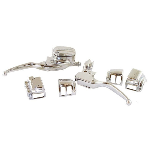 PartzBiz HD: 4409168-Mid USA 44745 Chrome ตัวควบคุมแฮนด์และตัวเรือนสวิตช์ 96-06 Harley-Davidson Touring คลัทช์เบรคแม่ปั๊มปุ่มสวิทช์ครอบคลุม PartzBiz HD: 4409168-Mid USA 44745 Chrome ตัวควบคุมแฮนด์และตัวเรือนสวิตช์ 96-06 Harley-Davidson Touring คลัทช์เบรคแม่ปั๊มปุ่มสวิทช์ครอบคลุม