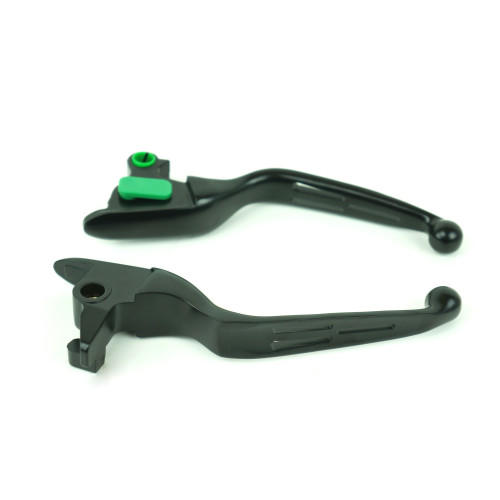 PartzBiz HD: 4409081-Mid USA Black Slotted Levers 15-17 Harley Softail w/ Cable Clutch Repl. 36700104