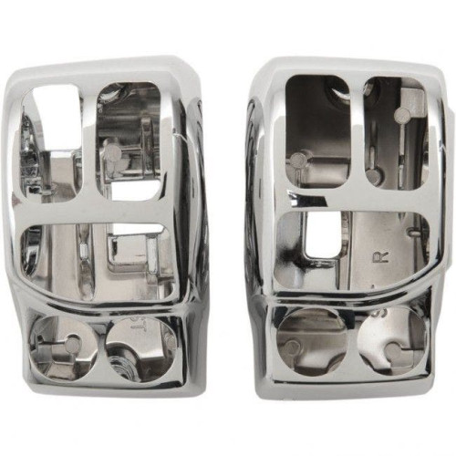 PartzBiz HD: 4409094-Chrome Switch Button Housing Pair Set OE Style Controls Harley Touring 14-20 PartzBiz HD: 4409094-Chrome Switch Button Housing Pair Set OE Style Controls Harley Touring 14-20