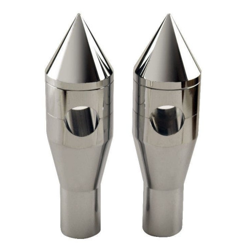 PartzBiz HD: 4409030-MidWest 34-139 Chrome Aluminum 6" Pointed 1" Handlebar Risers Harley Universal best new custom chopper bagger dresser motorcycle upgrade replacement 