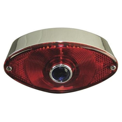 PartzBiz HD: 4408986-MidWest 8-136 Chrome / Red Cat Eye Motorcycle Brake Tail Light Blue Dot Harley PartzBiz HD: 4408986-MidWest 8-136 Chrome / Red Cat Eye Motorcycle Brake Tail Light Blue Dot Harley