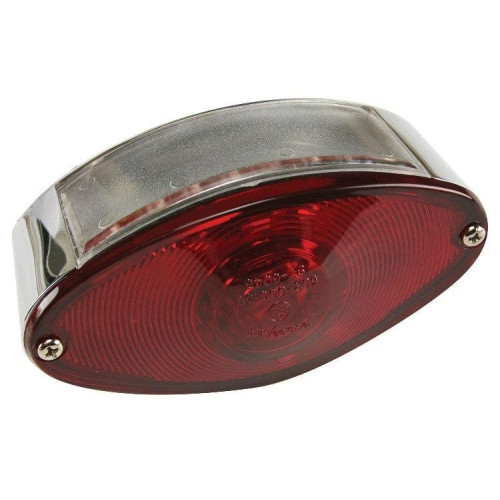 PartzBiz HD: 4408987-MidWest 8-186 Chrome / Red Cat Eye รถจักรยานยนต์ 12V LED ไฟท้ายเบรค Harley PartzBiz HD: 4408987-MidWest 8-186 Chrome / Red Cat Eye รถจักรยานยนต์ 12V LED ไฟท้ายเบรค Harley