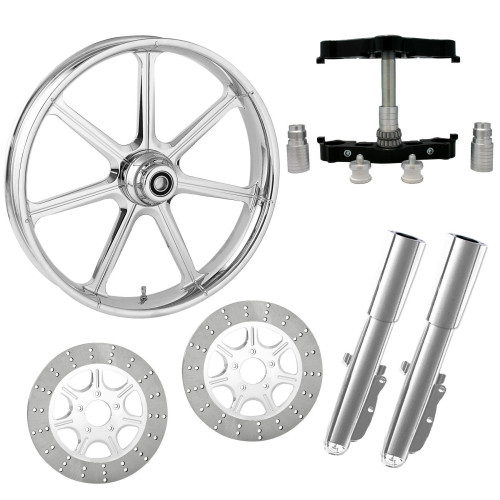 PartzBiz HD: 4408870-Mission Chrome 23” ยางล้อแบบ Dual Rotors พร้อม Raked Triple Trees Lowers & Sliders | ภารกิจ-DUAL-CHR-KIT-PCKG PartzBiz HD: 4408870-Mission Chrome 23” ยางล้อแบบ Dual Rotors พร้อม Raked Triple Trees Lowers & Sliders | ภารกิจ-DUAL-CHR-KIT-PCKG