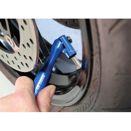 PartzBiz HD: 4408794-Motion Pro เติม Pivoting Angled Head Air Chuck สำหรับก้านวาล์วยาง Harley Metric | 08-0602