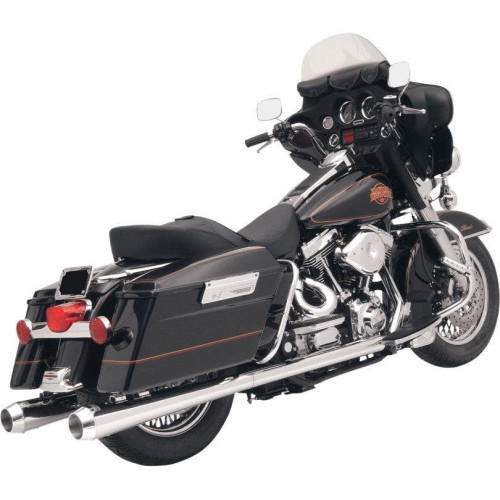 PartzBiz HD: 4408710-Bassani Chrome Megaphone Polished 4" Slip-On Mufflers 2.25" Baffle Harley 95-16 | FLH-517 PartzBiz HD: 4408710-Bassani Chrome Megaphone Polished 4" Slip-On Mufflers 2.25" Baffle Harley 95-16 | FLH-517