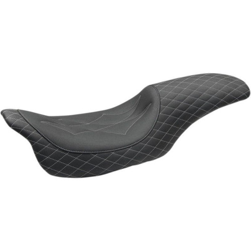 PartzBiz HD: 4408664-Mustang 74111GM Blk/Grey Diamond Stitch Revere Journey 2-Up Seat HD FLH/T 08-Up PartzBiz HD: 4408664-Mustang 74111GM Blk/Grey Diamond Stitch Revere Journey 2-Up Seat HD FLH/T 08-Up