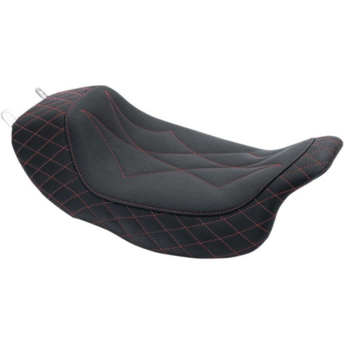 PartzBiz HD: 4408675-Mustang 75130AB สีดำ/แดง Diamond Stitch Revere Journey Solo Seat Harley Touring 08-Up PartzBiz HD: 4408675-Mustang 75130AB สีดำ/แดง Diamond Stitch Revere Journey Solo Seat Harley Touring 08-Up