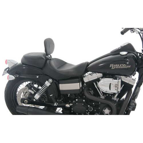 PartzBiz HD: 4408551-Mustang Black Vintage Wide Recessed Rear Seat for Harley Dyna FXD 06-17 | 79359
