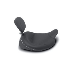 PartzBiz HD MD79602 - Mustang Wide Chrome Studded Solo Seat w/ Removable Backrest Harley 08-23 FLH/FLT | 79602 PartzBiz HD MD79602 - Mustang Wide Chrome Studded Solo Seat w/ Removable Backrest Harley 08-23 FLH/FLT | 79602