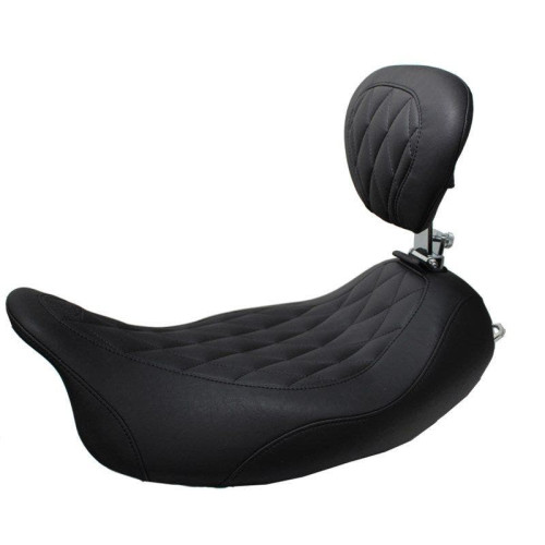 PartzBiz HD: 4408533-Mustang 79725 Wide Tripper Touring w/ Diamond & Backrest 08-23 Harley FLH/T 489267