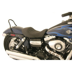 PartzBiz HD MD76710 - Mustang Black Diamond Wide Forward Tripper Solo Seat for Harley Dyna 06-17 | 76710 PartzBiz HD MD76710 - Mustang Black Diamond Wide Forward Tripper Solo Seat for Harley Dyna 06-17 | 76710