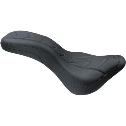 PartzBiz HD: 4408520-Mustang Daytripper เบาะไวนิลสีดำลาย Apex Stitch สำหรับ 18-21 FLDE/FLHC/FLHCS | 75884