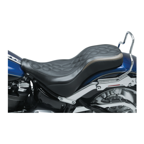 PartzBiz HD: 4408521-Mustang Daytripper Black Vinyl Double Helix Stitch Seat for 18-21 FLFB/FLFBS | 75836 PartzBiz HD: 4408521-Mustang Daytripper Black Vinyl Double Helix Stitch Seat for 18-21 FLFB/FLFBS | 75836