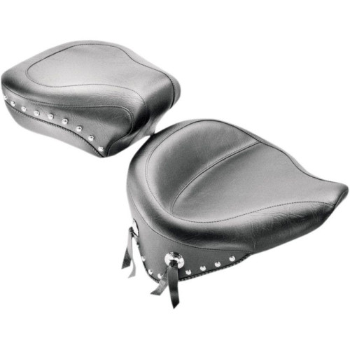 PartzBiz HD: 4408473-Mustang Seat Wide Chrome Studded Rear Seat Only for Solo Harley 08-15 FLSTC/S | 76180 PartzBiz HD: 4408473-Mustang Seat Wide Chrome Studded Rear Seat Only for Solo Harley 08-15 FLSTC/S | 76180