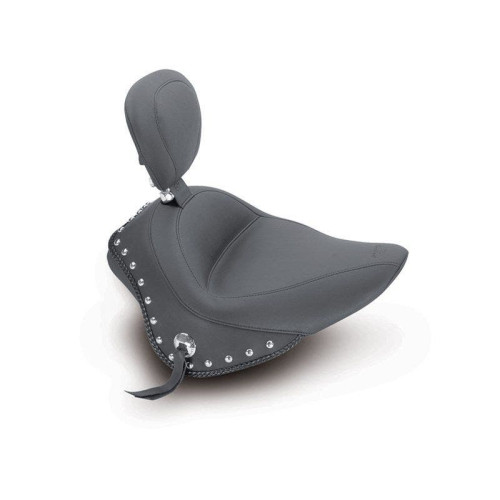 PartzBiz HD: 4408476-ที่นั่ง Mustang Seat Wide Chrome Studded Solo Seat พร้อมพนักพิง Harley Softail FXS & FLS | 79740 PartzBiz HD: 4408476-ที่นั่ง Mustang Seat Wide Chrome Studded Solo Seat พร้อมพนักพิง Harley Softail FXS & FLS | 79740