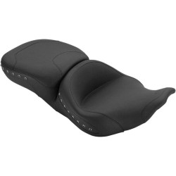 PartzBiz HD MD76972 - ที่นั่งมัสแตง Super Touring Chrome Studded Seat สำหรับ Harley FLHR FLHX 97-07 | 76972 PartzBiz HD MD76972 - ที่นั่งมัสแตง Super Touring Chrome Studded Seat สำหรับ Harley FLHR FLHX 97-07 | 76972